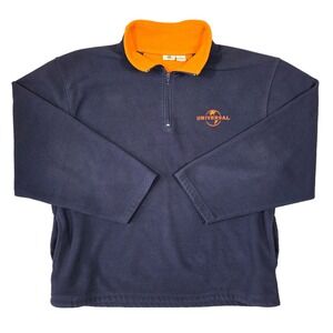 Universal Orlando Fleece Quarter Zip Pullover Sweatshirt Mens L Nostalgic Travel